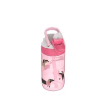 Izolēta pudele Kambukka Lagoon Diva Dogs 400 ml — pasteļrozā, hermētiska, ar salmiņu, piemērota trauku mazgājamajai mašīnai