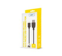 USB kabelis Setty GSM100633 1 m 2A Micro USB melns