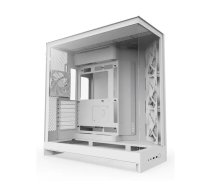 Datora korpuss NZXT H9 Flow Midi Tower White — ATX/EATX/Micro ATX/Mini-ITX, 3x140 mm priekšā, 1x120 mm aizmugurē, 2×3.5" un 6×2.5", rūdīts stikls