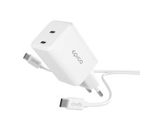 Lādētājs Epico EA45 45W GaN ar 1,2 m USB‑C kabeli — 45W USB‑C GaN lādētājs ar kabeli