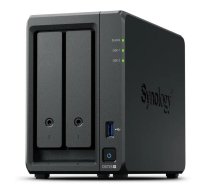 NAS Synology DiskStation DS725+ 2 iekšējie nodalījumi Ryzen R1600 4GB DDR4 ECC, 2.5GbE, 2x M.2, RAID atbalsts, 0TB, melns