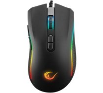 Spēļu pele RAMPAGE SMX-R44V2 12800 DPI RGB LED, vada, melna