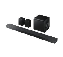 Soundbar Samsung Q-series QS750F 5.1.2 ar bezvadu zemfrekvences skaļruni un aizmugurējām skaļrunēm, 1160×120×51 mm, Bluetooth 5.3, Wi‑Fi