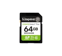 Zibatmiņa Kingston Technology 64GB SDXC UHS-I Canvas Select Plus Gen3