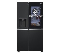 LG InstaView GSGV81EPLL side-by-side ledusskapis, kopējais tilpums 635 L, ledusskapis 416 L / saldētava 219 L, melns