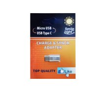 USB-C uz Micro USB adapters Smile light SLA-MTC-MB — USB-C vīrietis uz Micro USB sieviete, kompakts adapteris
