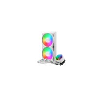 Šķidruma procesora dzesētājs Cooler Master MasterLiquid 240 Core II White — 240 mm, 2×120 mm ventilatori (650–1750 apgr./min), bufera gultnis