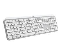 Bezvadu apgaismota klaviatūra Logitech Master MX Keys S — kompakta izkārtojuma, uzlādējama, Bluetooth un USB uztvērējs, alumīnijs, balta LED apgaismojuma