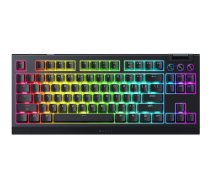 Mehāniskā tastatūra Razer BlackWidow V4 Tenkeyless Hot-Swap ar oranžiem slēdžiem