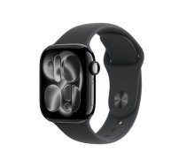 Viedpulkstenis Apple Watch Series 11 GPS 42mm Jet Black Alumīnija Kaste ar melnu sporta siksnu M/L