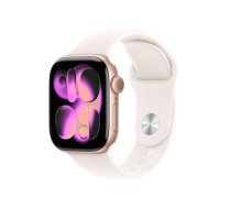 Apple Watch Series 11 GPS 42mm Rozā zelta alumīnija korpuss ar gaismas rozā sporta siksnu M/L