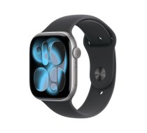 Viedpulkstenis Apple Watch Series 11 GPS 46mm Tumši pelēks alumīnija korpuss Melns sporta siksna M/L