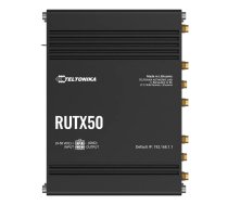 Bezvadu maršrutizators Teltonika RUTX50 — 5G, Dual‑band Wi‑Fi 5 (802.11ac), Gigabit Ethernet, 5x RJ‑45, USB, melns
