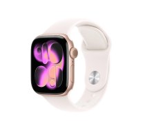 Apple Watch Series 11 GPS + Cellular 42mm Rozā zelta alumīnija korpuss ar gaiši rozā sporta siksnu M/L
