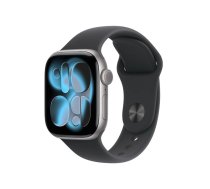 Viedpulkstenis Apple Watch Series 11 GPS + Cellular 42mm Tumši pelēks alumīnija korpuss Melns sporta siksna M/L