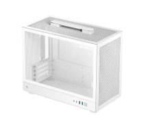 Datora korpuss DeepCool CH160 PLUS WH Small Form Factor balts, microATX, rūdīts stikls, USB‑C