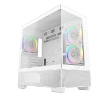 Datora korpuss PC Midi Tower DeepCool CG380 3F WH — balts, 235×437×451 mm, atbalsta 2.5"/3.5", PSU apakšā, 3×120 mm ventilatori