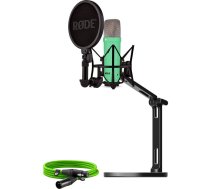 Kondensatora mikrofons Rode NT1 Signature komplekts ar XLR kabeli un galda studijas roku (gaiši zaļš)