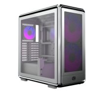 PC Midi Tower Cooler Master MasterFrame 600 Mesh sudraba — atbalsta ATX/EATX, priekšā 2×200 mm, 2.5"/3.5"