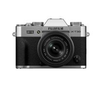 Bezspoguļkamera Fujifilm X-T30 III ar objektīvu XC 13-33 mm, 26,1 MP X-Trans CMOS 4, 13–33 mm, 0,329 kg, sudraba/melnā