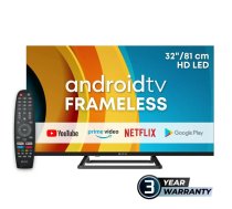 LED televizors 32" (82 cm) ESTAR LEDTV32A3T2 Android TV 2K HD, melns, enerģijas klase E