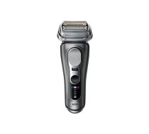 Sietveida skuveklis BRAUN Series 9 Pro+ 9655cc — pelēks, iebūvēta Li‑Ion baterija, pogas, 168×66×44 mm