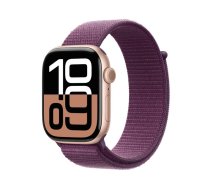 Viedpulkstenis Apple Watch Series 10 GPS 46 mm Rose Gold alumīnija korpuss ar Plum Sport Loop, 64 GB, OLED
