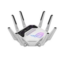 Galda bezvadu maršrutētājs ASUS ROG Rapture GT-BE19000AI, trīs joslas 2.4/5/6 GHz, Wi‑Fi 7, 10 Gb Ethernet, 7x RJ‑45, 8 antenas, balts