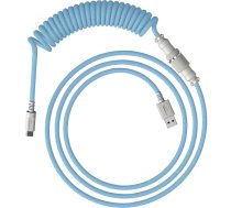 USB-C spiralveida kabelis HyperX, gaiši zils–balts, 1.37 m, komplekts 2 gab.