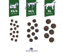 Mitrā suņu barība BALTICA Kaczka z gruszką XS/S 1 kg — pīle ar bumbieri, pilnvērtīga diēta maziem pieaugušiem suņiem