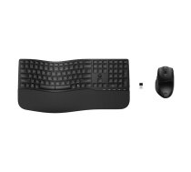 Bezvadu tastatūras un peles komplekts HP 680 Comfort Dual-Mode — pilna izmēra tastatūra, RF Wireless + Bluetooth, melns, ar peli