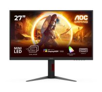 Dators monitors AOC U27G4XM 27" (68,6 cm) Fast IPS 4K UHD 3840×2160 1 ms LED melns/sarkans, USB 3.2 hubs, VESA, augstuma regulēšana