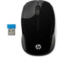 Bezvadu pele KINGSTON HP Wireless Mouse 200, ambidekstra, optiskā 1000 DPI, RF bezvadu, 2 pogas, ritenītis, melna