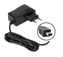 Tīkla adapteris Riff K-19C — 5V 1.5A universāls lādētājs ar Mini USB izeju, 1 m kabelis GPS navigatoriem un DVR