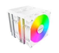 Gaisa procesora dzesētājs Montech NX600 ARGB 120 mm ventilators, balts, 800–2000 RPM, HDB, atbalsts AM4/AM5/LGA115x/1200/1700