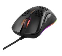 Spēļu pele Deltaco Gaming GAM-108, labrocīga, USB Type-A, optiskā, 6400 DPI, 7 pogas, RGB, 1 ms