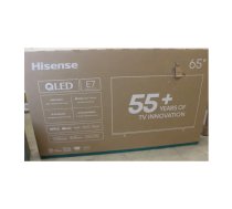 Hisense UHD QLED Smart TV 65E7Q — 65" (164 cm), UHD 3840×2160, VIDAA OS, Wi‑Fi, melns — bojāta iepakojuma