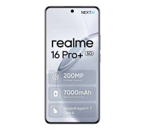 Viedtālrunis REALME realme 16 Pro+ 6.8" 5G Snapdragon 7 Gen 4, 12 GB RAM, 512 GB, 200 MP, 7000 mAh, pelēks