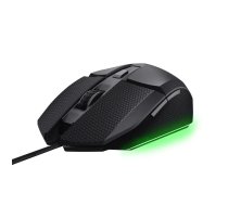 Spēļu pele TRUST GXT121 FELOX+ — labrokaiša, optiskā, USB Type-A, 10000 DPI, 6 pogas, melna