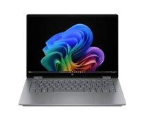 Hibrīda (2‑in‑1) klēpjdators HP OmniBook X FlipNGAI 14-fk0004na — 14" 2K skārienekrāns, AMD Ryzen AI 5 340 2 GHz, 16 GB LPDDR5x, 512 GB SSD, Wi‑Fi 7, Windows 11 Home, sudraba