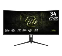 MSI MAG 342CQRF E20 34 collu izliekts spēļu monitors UltraWide Quad HD 3440 x 1440 200Hz Rapid VA LCD DisplayPort HDMI Melns
