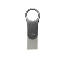 USB atmiņa Silicon Power Mobile C80 32 GB, USB Type-A un Type-C, USB 3.2 Gen 1, titāna korpuss