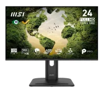 MSI Pro MP245PHGN E14 Datora Monitors 23.8 Collas Full HD LCD 1920 x 1080 Pikseļi 144Hz IPS Plakanais Melns Iebūvēti Skaļruņi USB Hubs VESA