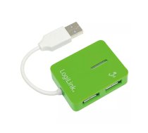 LogiLink USB 2.0 4-Port Hub 480 Mbit/s Zaļš