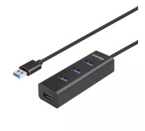 USB centrmezgls Unitek Y-3089 — 4 porti USB 3.2 Gen 1 (Type-A), melns