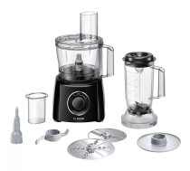 Virtuves kombains Bosch MCM3201B — 800 W motors, 2,3 L bļoda, melns/caurspīdīgs