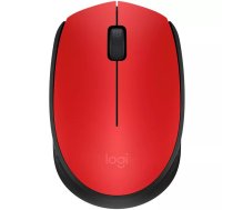 Logitech M171 pele RF bezvadu optiskā 1000 DPI, sarkana
