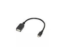 USB kabelis LogiLink AA0035 Micro-USB B USB A 0.2m melns
