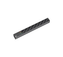 Bachmann 19'' 2m 8x Schuko H05VV-F 3G 1.50mm² pagarinātājs 8 Maiņstrāvas izvade (-s) Melns