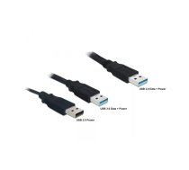 DeLOCK 82908 USB kabelis USB 3.2 Gen 1 (3.1 Gen 1) 0,6 m 2 x USB A USB A Melns